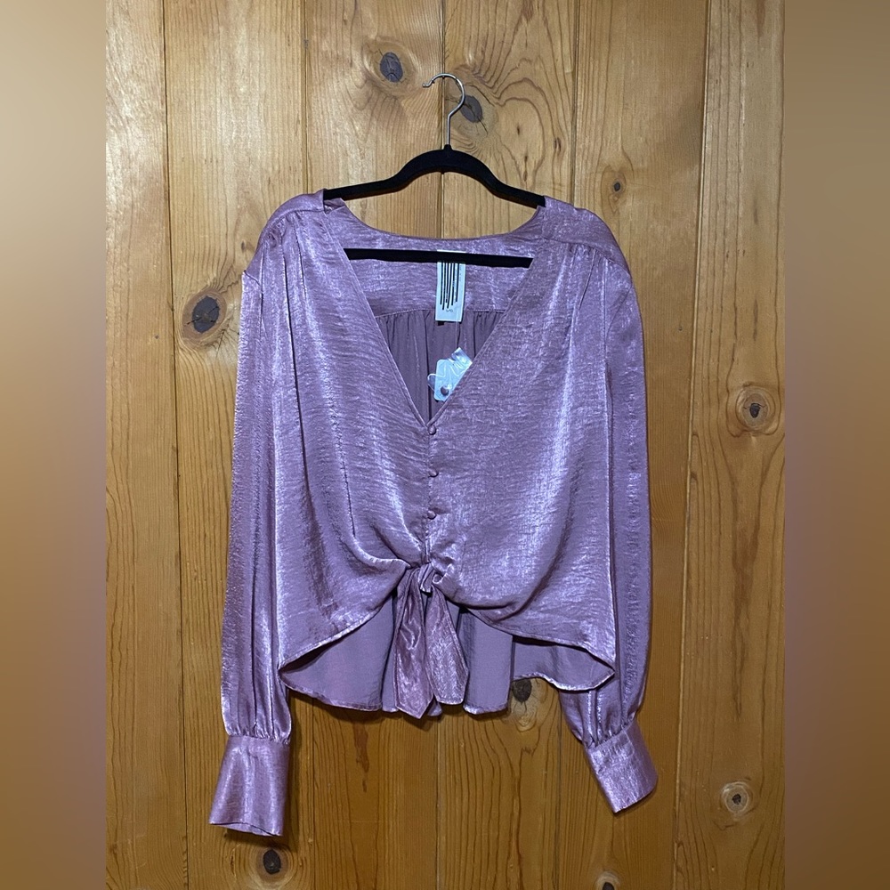 Free People silk button up blouse